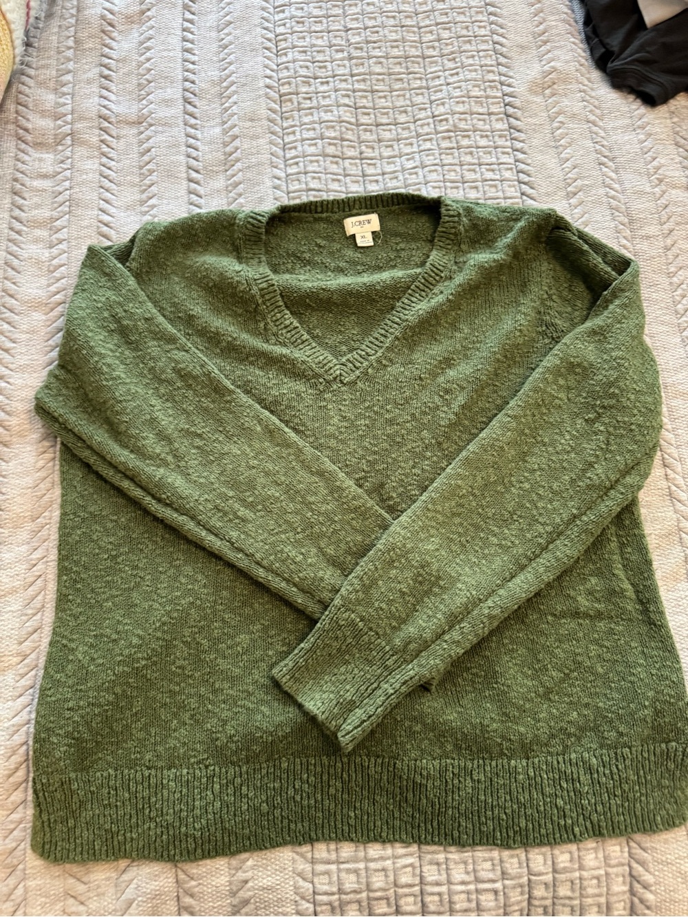 J. Crew Factory Olive Green V-Neck Sweater